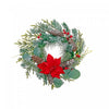 Poinsettia And Pinecone Wreath 13.5\"