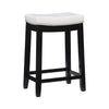 Claridge Faux Leather Backless Counter-Height Stool - Black and White