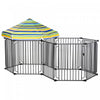 Pawhut 83\" X 48\" Heavy-duty Metal Dog Playpen, Outdoor Pet Cage Kennel, Puppy Exercise Fence Barrier