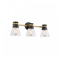 Kanata Black & Brushed Brass 3-Light Bathroom Vanity Light