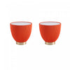 Anderson Modern Sintered Stone Top Upholstered End Table in Orange - Set of 2 