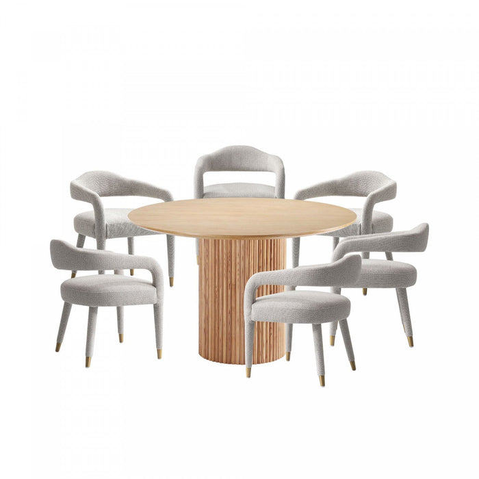 Aspen and Hathaway Modern Industry Chic 7-Piece Dining Set in Gold Dust and Natural 