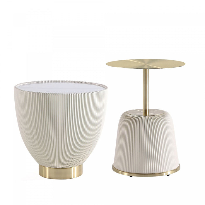 Anderson Modern 2-Piece End Table in Cream 