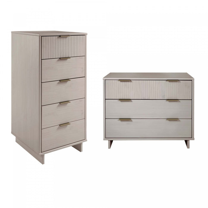 Granville Modern 2-Piece Dresser Set in Light Gray 