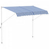 Outsunny 10x5ft Manual Retractable Awning, Patio Sun Shade Canopy Shelter With 5.6-9.2ft Support Pol