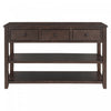 Wendy Solid Wood Console Table With 3 Drawers And 2 Open Shelves,espresso Accent Cabinet 