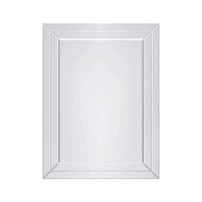 Clamp 30 Inch All-Glass Rectangular Double Beveled Mirror In Chrome 