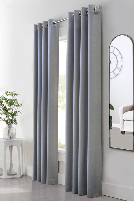 Margaret Grey Grommet Curtain Panel - 52\" X 95\"