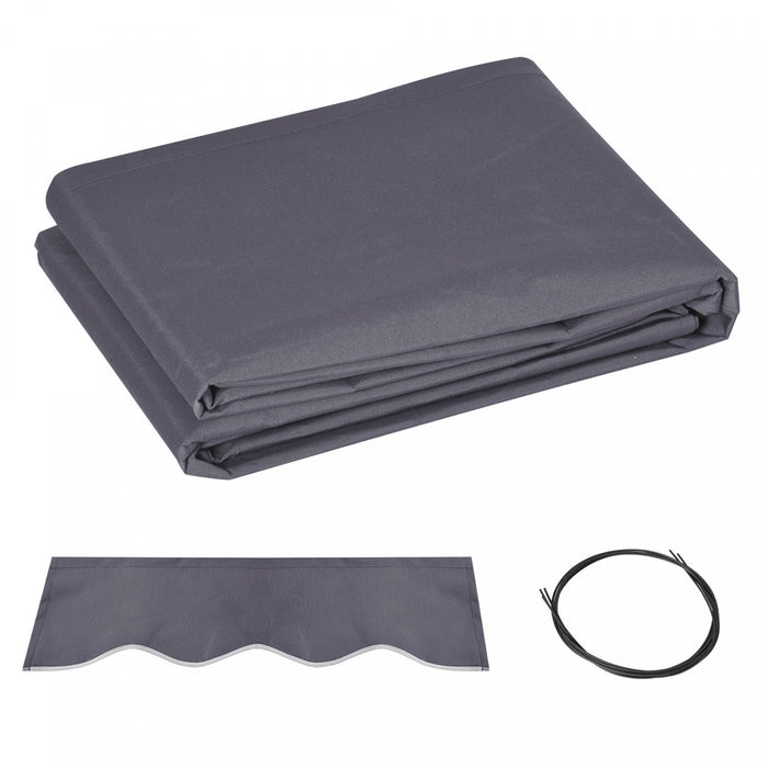 Outsunny 11' X 8' Retractable Awning Fabric Replacement Outdoor Sunshade Canopy Awning Cover, Uv Pro