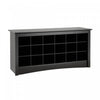 Eighteen Pair Shoe Storage Cubby Bench - Black