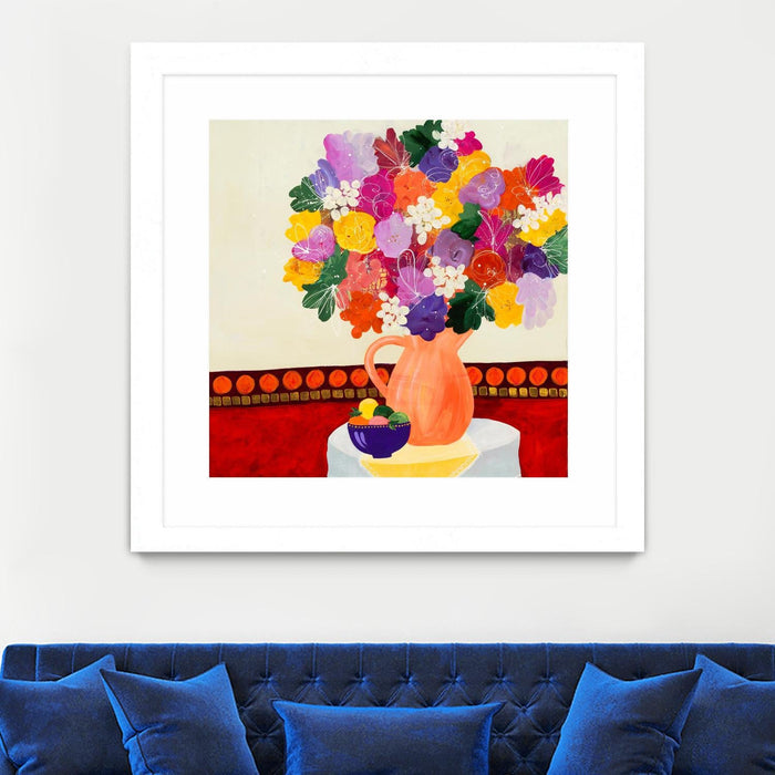 \"Taking In The Love\" Matted and Framed White 36x36 Wall Art
