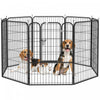 Pawhut 8 Panel Pet Playpen Play Yard Fence Home Diy Heavy-duty Metal Foldable Indoor Outdoor 31\" X 3