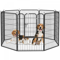 Pawhut 8 Panel Pet Playpen Play Yard Fence Home Diy Heavy-duty Metal Foldable Indoor Outdoor 31