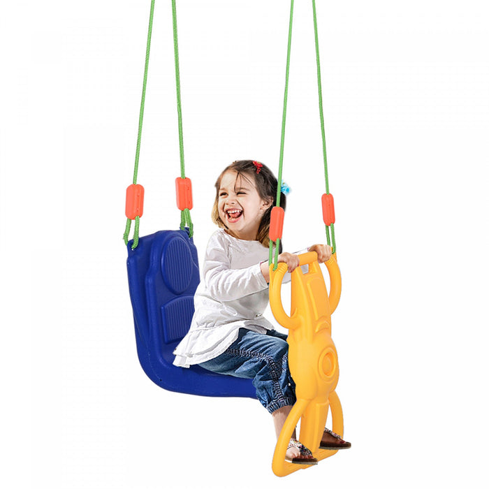 Qaba Kids Swing Set Tree Swing Children Rider Glider With Plastic Hanging For 3+ Years Old Boys And 