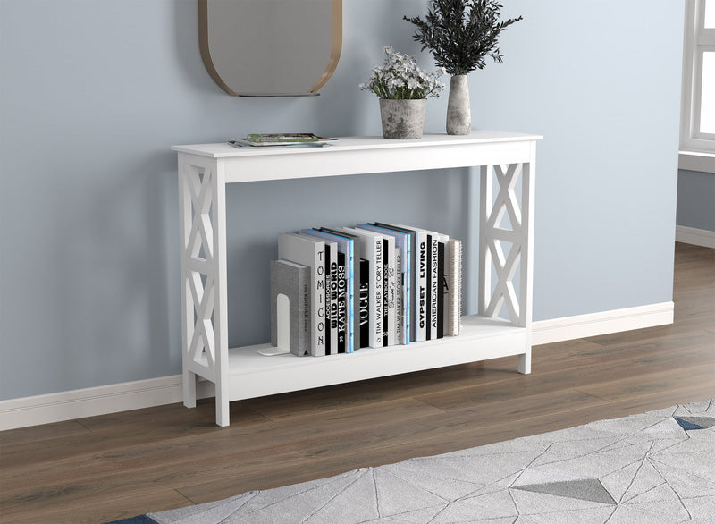 47” Console Table With 1 Shelf - White 