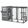 Pawhut Wooden Cat Catio, 76\"l Walk In Outdoor Cat House With Asphalt Roof, Platforms, Lockable Doors