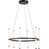 Dainolite Corvette Chandelier 36w Matte Black White Acrylic Diffuser Lamp