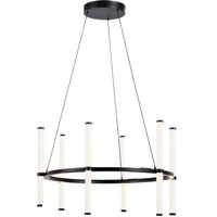 Dainolite Corvette Chandelier 36w Matte Black White Acrylic Diffuser Lamp