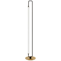 Dainolite Freya 1 Light LED Floor Lamp Matte Black/Aged Brass White Acrylic
