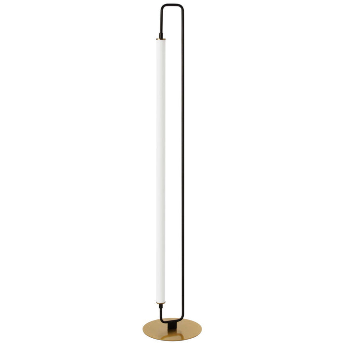 Dainolite Freya 1 Light LED Floor Lamp Matte Black/Aged Brass White Acrylic