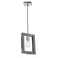 Gatehouse 1-Light Dark Pine and Brushed Nickel Pendant