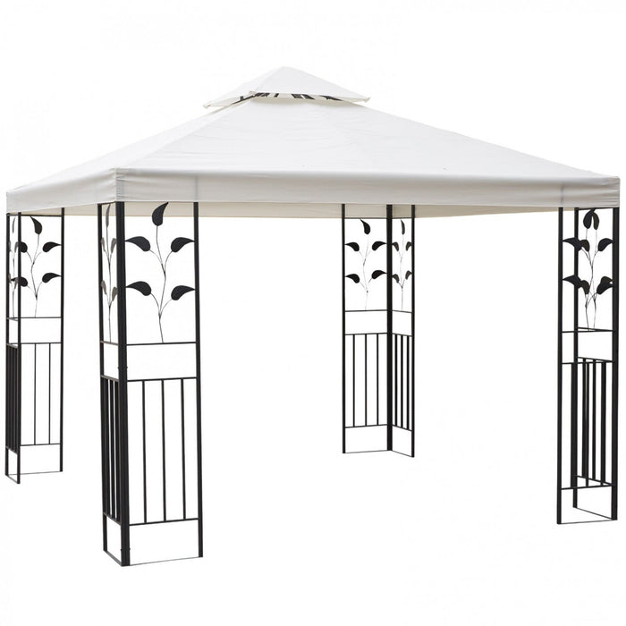 Outsunny 10' X 10' Outdoor Garden Metal Gazebo Patio Canopy Marquee Patio Party Tent Canopy Shelter 