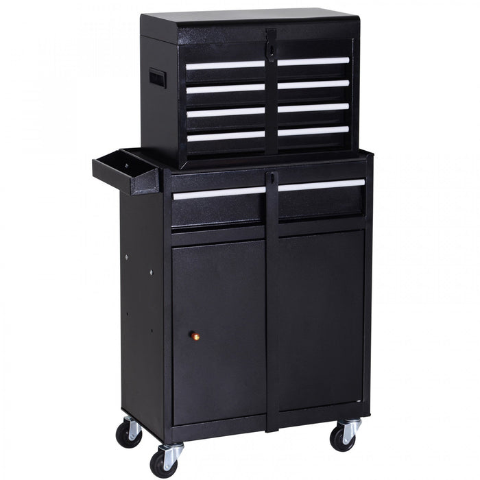 Durhand Rolling Tool Chest With 5 Drawers And Pegboard