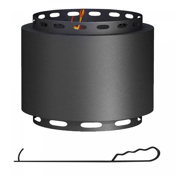 Outsunny Smokeless Fire Pit, 19" Portable Wood Burning Firepit, Black