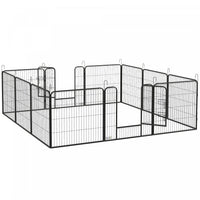 Pawhut Dog Playpen, Heavy-duty Metal Puppy Play Pen, Pet Exercise Fences For Outside And Indoor, Diy