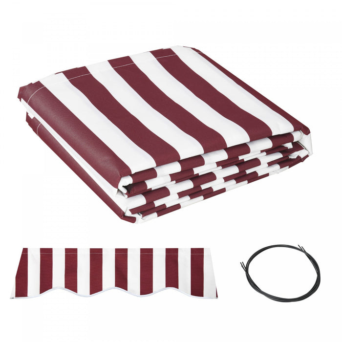 Outsunny 11' X 10' Retractable Awning Fabric Replacement Outdoor Sunshade Canopy Awning Cover, Uv Pr