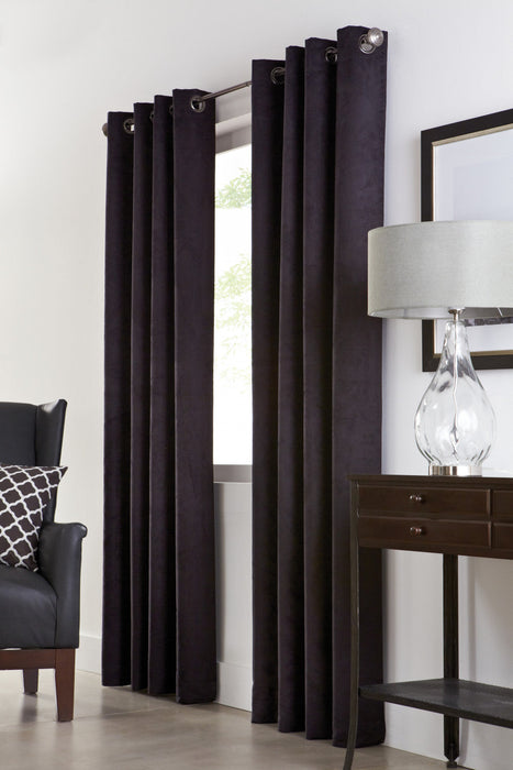 Navar Black Grommet Curtain Panel - 54\" X 95\"