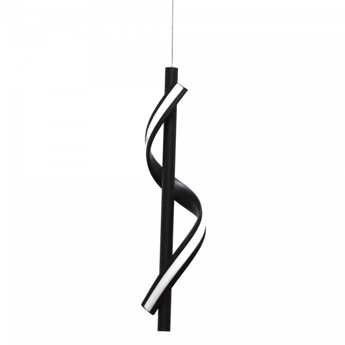 Dainolite Justine LED Pendant 8w Matte Black Finish White Silicone Diffuser Lamp