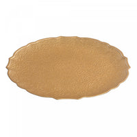 Round Serving Plate Textured Gold 13