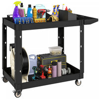 Homcom 2-tier Rolling Tool Cart, 500 Lbs Capacity Utility Cart, Black