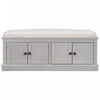 Daniel Solid Wood Storage Bench With 4-door Shoe Cabinet With Adjustable Shelves - Grey Wash 