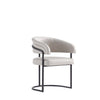 Augusta Modern Metal Vegan Leather Dining Chair in Light Gray 