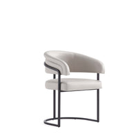 Augusta Modern Metal Vegan Leather Dining Chair in Light Gray