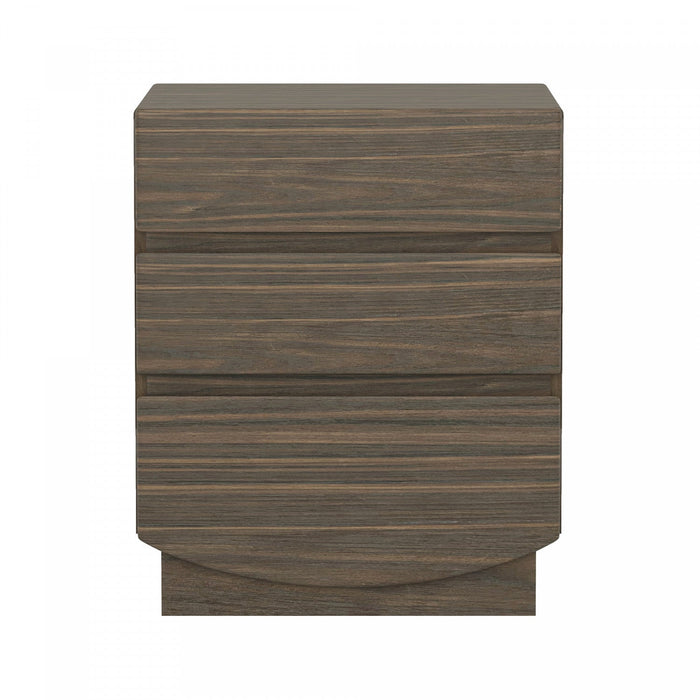 Ardea Contemporary 20\" Nightstand in Walnut (3-Drawer) 