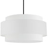 Dainolite Priya 4 Light Pendant 30\" Dia Matte Black White Shade Lamp