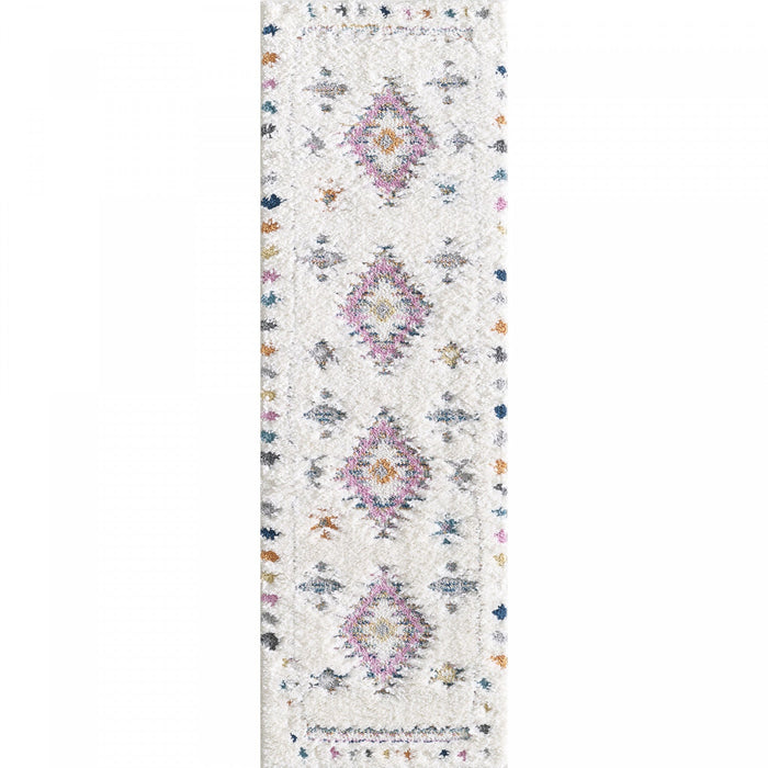 Lola Diamond Shag Area Rug - 2'7\" x 8'
