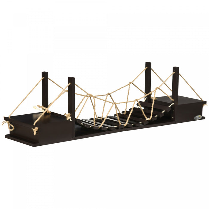Pawhut Wall-mounted Cat Shelf，37.8\" Long Bridge-shaped Cat Wall Furniture Cat Tree, Kitten Activity 