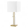 Dainolite Fernanda 1 Light Table Lamp Aged Brass White Shade