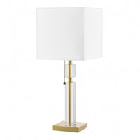 Dainolite Fernanda 1 Light Table Lamp Aged Brass White Shade