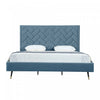 Crosby Modern Upholstered Velvet King Bed in Blue 