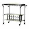 Maliza Bar Cart With Wine Bottle Storage And Wine Glass Rack - Faux Carrara Marble 