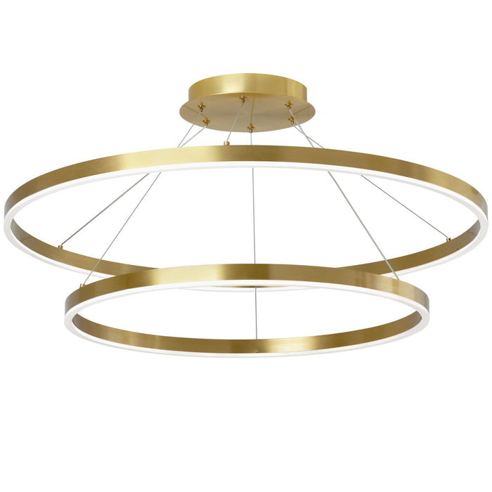 Dainolite Circulo Chandelier 97w Aged Brass Finish White Acrylic Diffuser Lamp