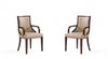 Grand Traditional Wood Upholstered Armchair in Tan - Set of 2 Dining Chair 