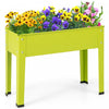 Costway 24" Raised Garden Bed With Legs Metal Elevated Planter Box Drainage Hole Backyard Green