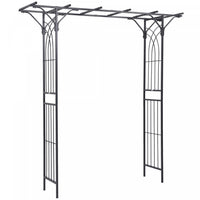Outsunny 7ft Metal Garden Arch Outdoor Walkway Arbor For Decorative Climbing Plants Patio Lawn Backy
