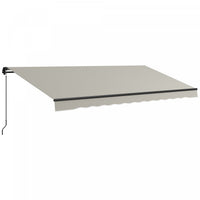 Outsunny 15' X 10' Patio Retractable Awning Sunshade Shelter, Light Grey